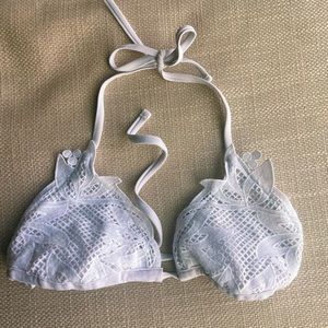 Floral White Bikini Top